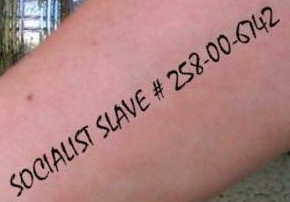 Nazi number tattoo